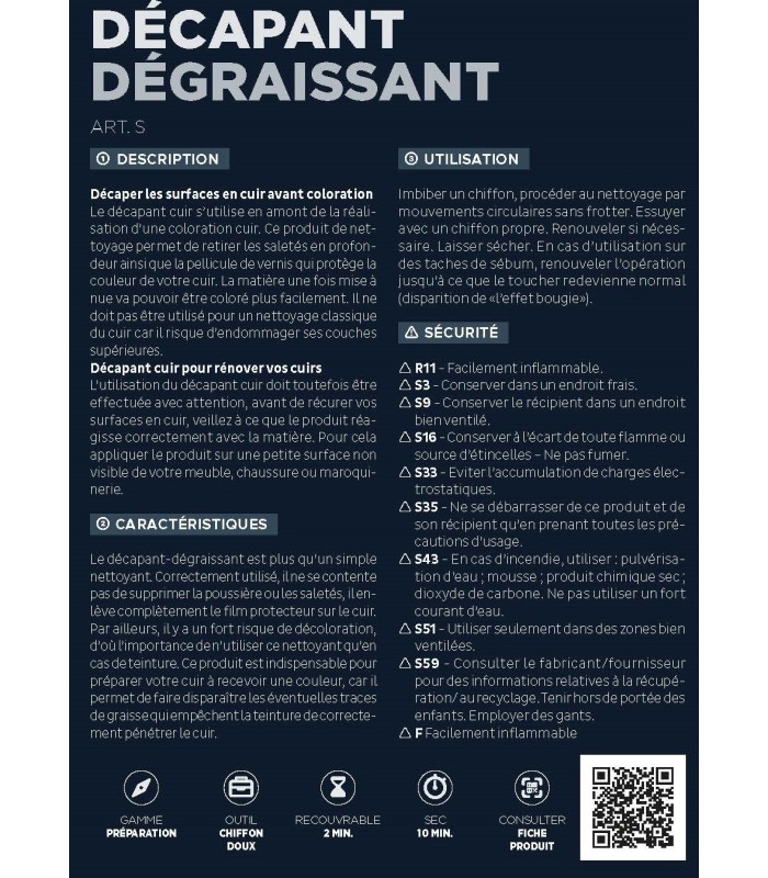 Décapant-dégraissant tous cuirs