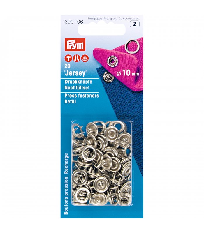 Recharge boutons pression jersey 10mm