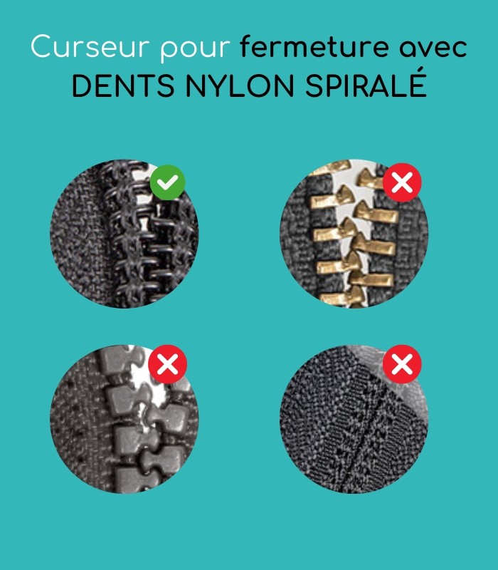 Pack réparation curseurs Zlideon pour fermeture nylon spiralée