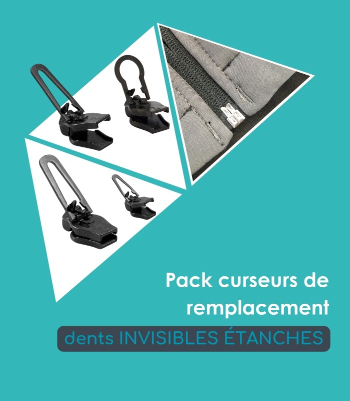 Pack curseurs de réparation pour fermetures invisibles imperméables-Clip&Zip