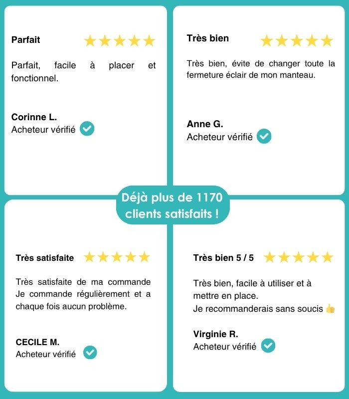 Pack Clip&Zip boîtier/manchon d'arrêt de remplacement pour fermeture