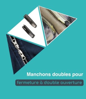 Manchons doubles pour fermeture à double ouverture