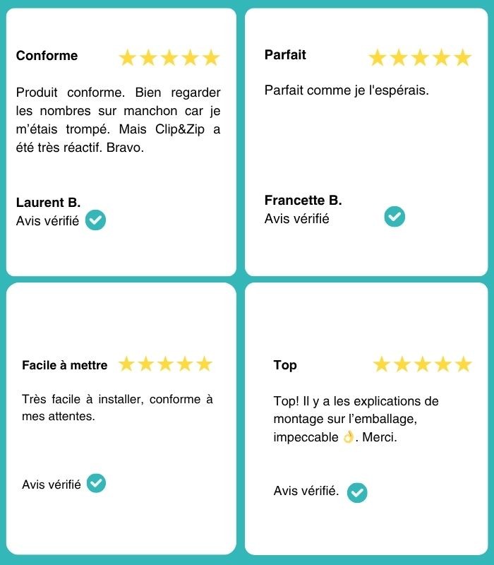 Manchons doubles pour fermeture à double ouverture