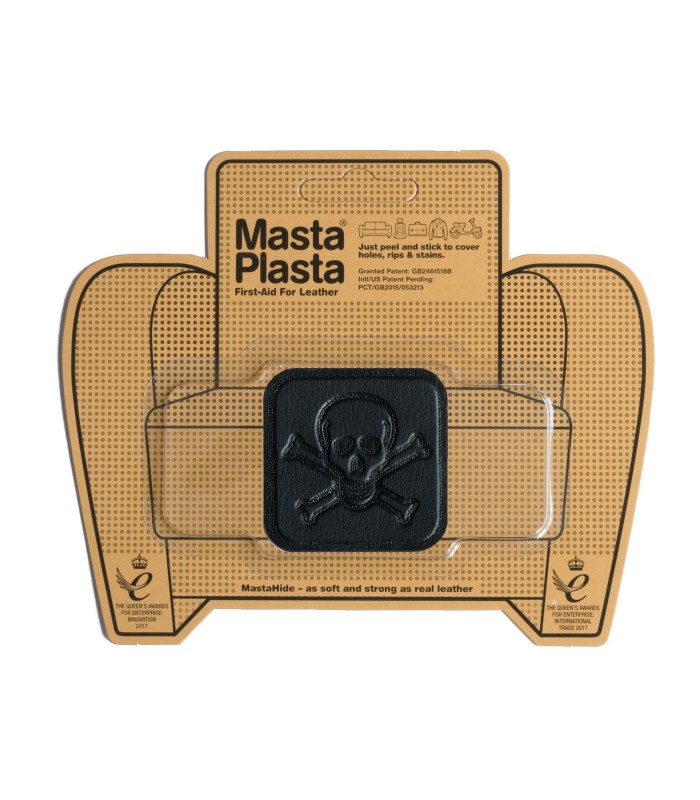 Patch Masta Plasta taille S réparation cuir 5x5cm tête de mort