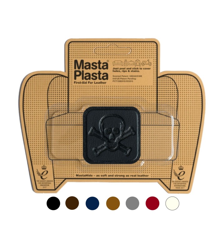 Patch Masta Plasta taille S réparation cuir 5x5cm tête de mort