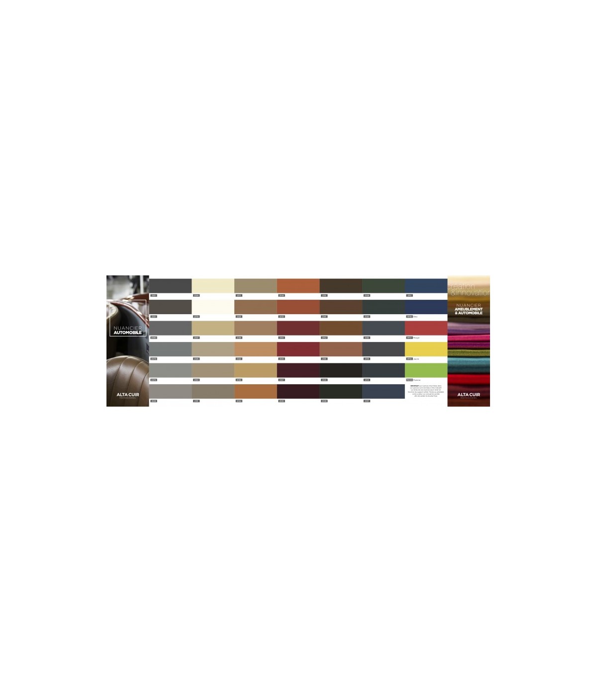 Carta de colores para tintes de cuero