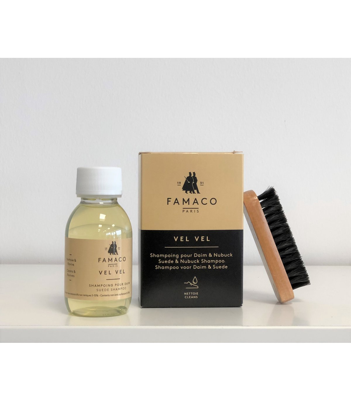 Shampoing daims et nubucks avec brosse / Famaco - Clip&Zip