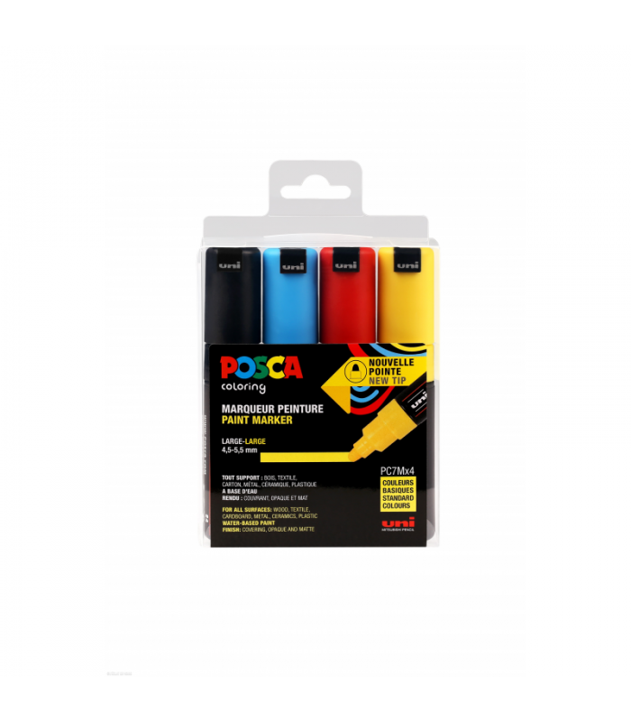 Rotuladores POSCA punta gruesa PC7M - 4 colores