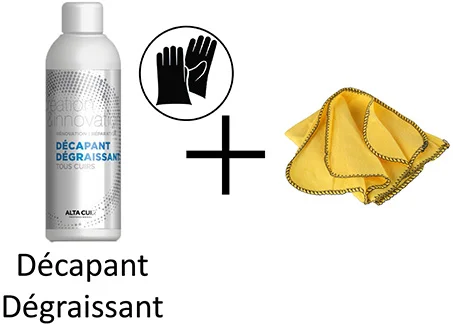 dégraissant cuir avec chiffon
