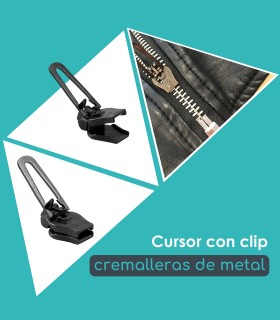 Cursor con clip para cremalleras de metal Clip&Zip