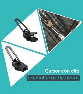 Cursor con clip para cremalleras de metal Clip&Zip