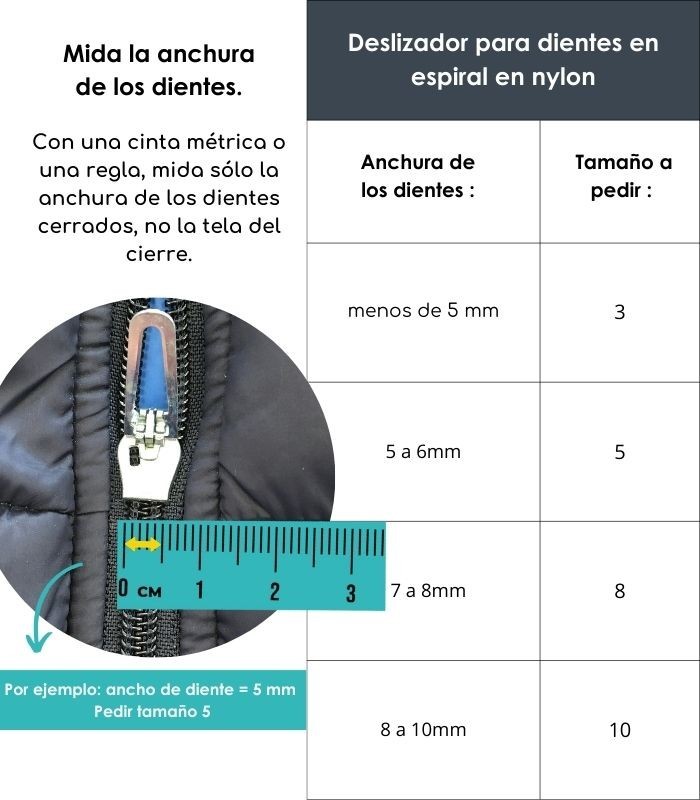 Cursor con clip para cremalleras de nylon espirales Clip&Zip