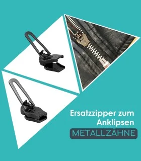 Reparaturschieber für Metallreißverschlüsse - Clip&Zip