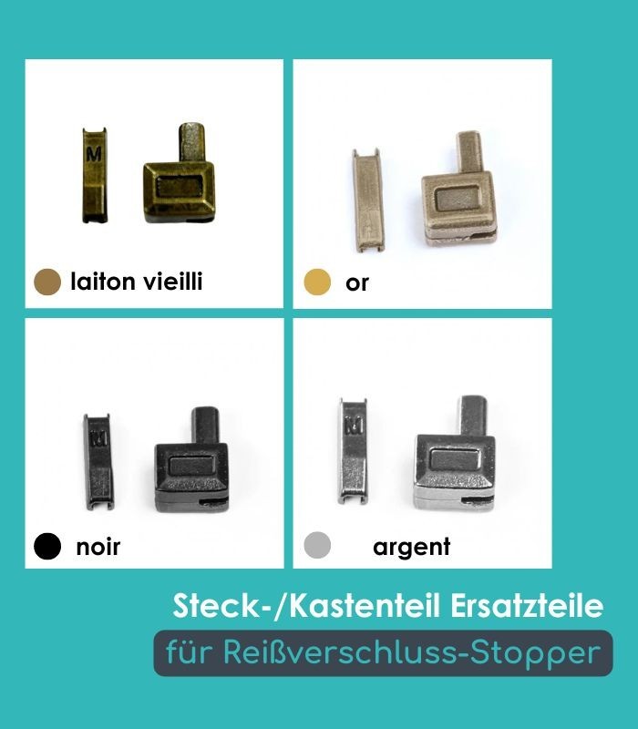 Steck-/Kastenteil Ersatzteile für Reißverschluss-Stopper