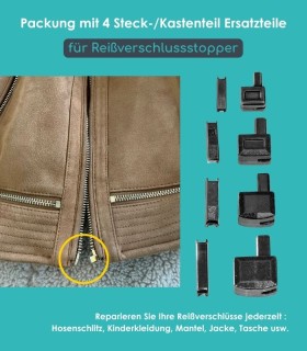 Clip&Zip Steck-/Kastenteil Ersatzteilset für Reißverschlüsse