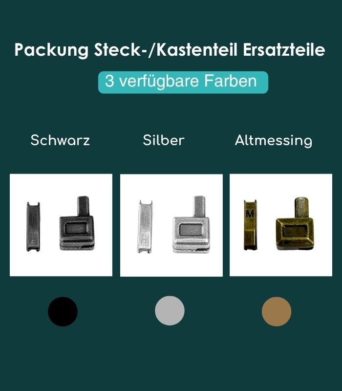 Clip&Zip Steck-/Kastenteil Ersatzteilset für Reißverschlüsse