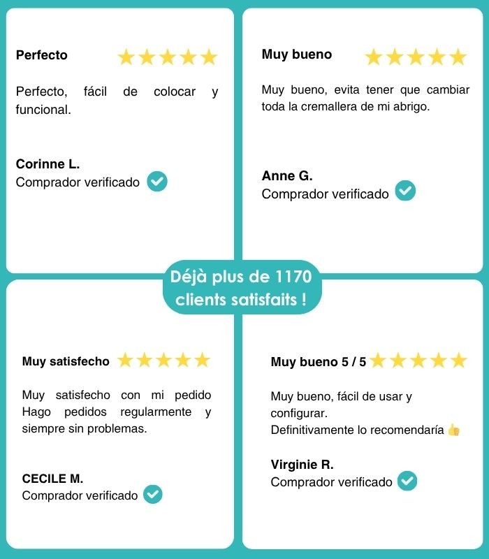 Pack de 4 topes inferiores para todas las cremalleras