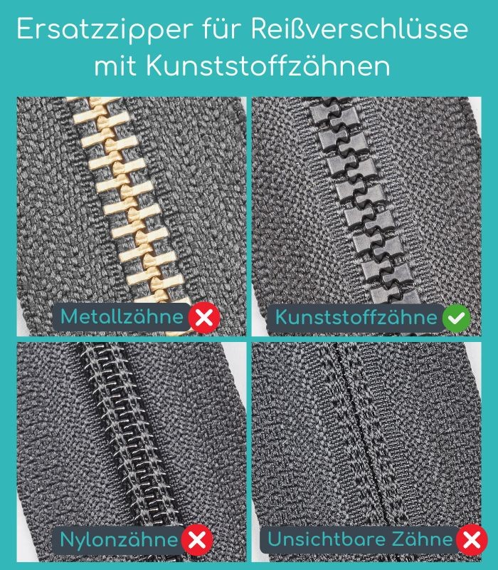 Klippbarer Reparaturschieber für Reißverschlüsse mit Kunststoffzähnen - Clip&Zip