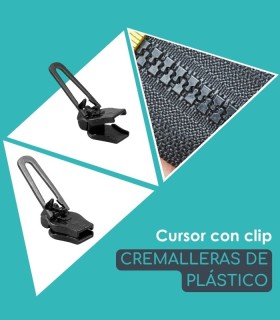 Cursor con clip para cremalleras de plástico Clip&Zip