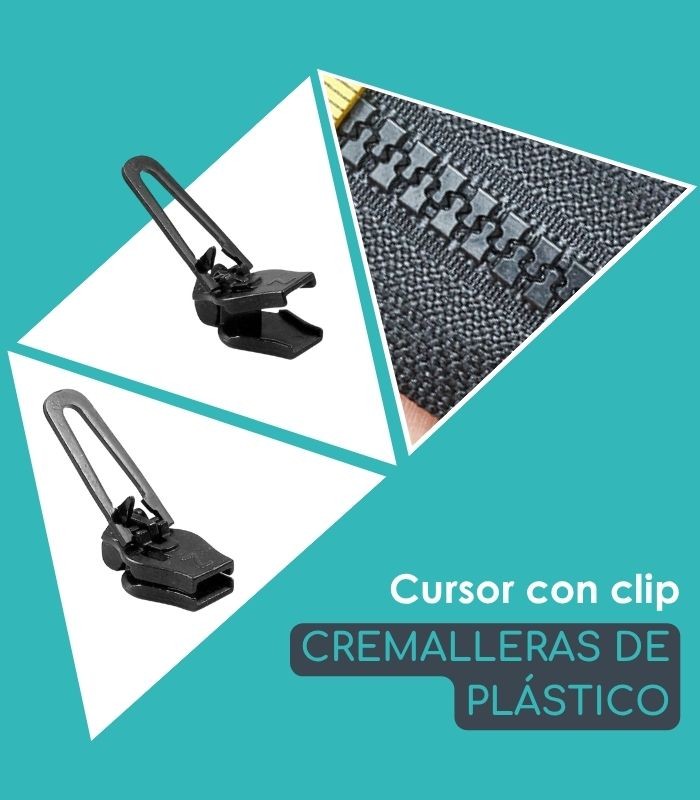 Cursor con clip para cremalleras de plástico Clip&Zip