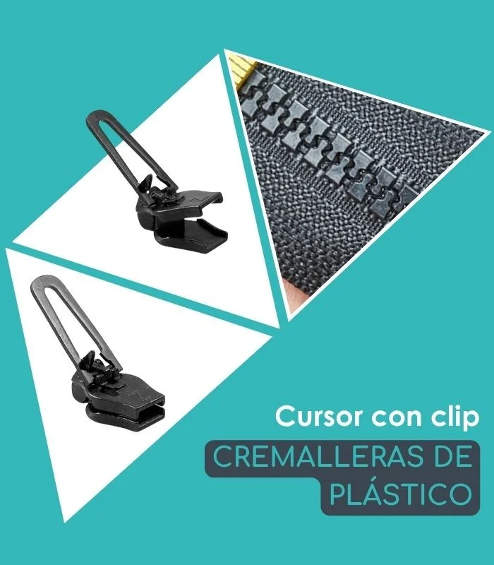 Cursor con clip para cremalleras de plástico Clip&Zip