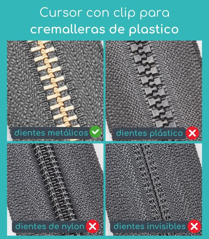 Cursor con clip para cremalleras de plástico Clip&Zip