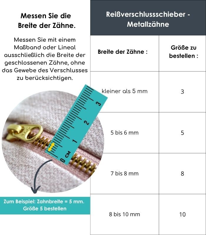 Pack mit 2 Schiebern zur Reparatur von Metallverschlüsse - Clip&Zip