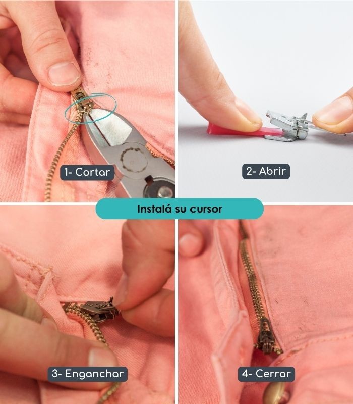 Pack de 2 deslizadores de reparación para cremalleras metálicos - Clip&Zip