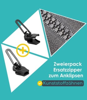 Pack mit 2 Schiebern zur Reparatur von Kunststoffverschlüssen - Clip&Zip