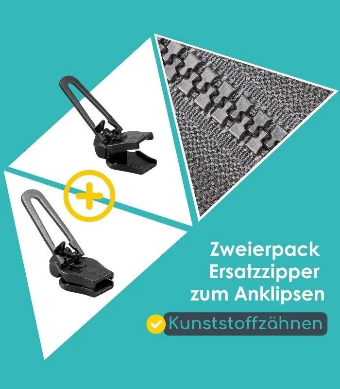 Pack mit 2 Schiebern zur Reparatur von Kunststoffverschlüssen - Clip&Zip