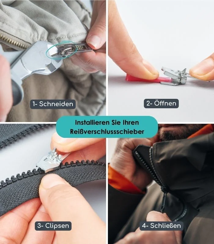 Pack mit 2 Schiebern zur Reparatur von Kunststoffverschlüssen - Clip&Zip