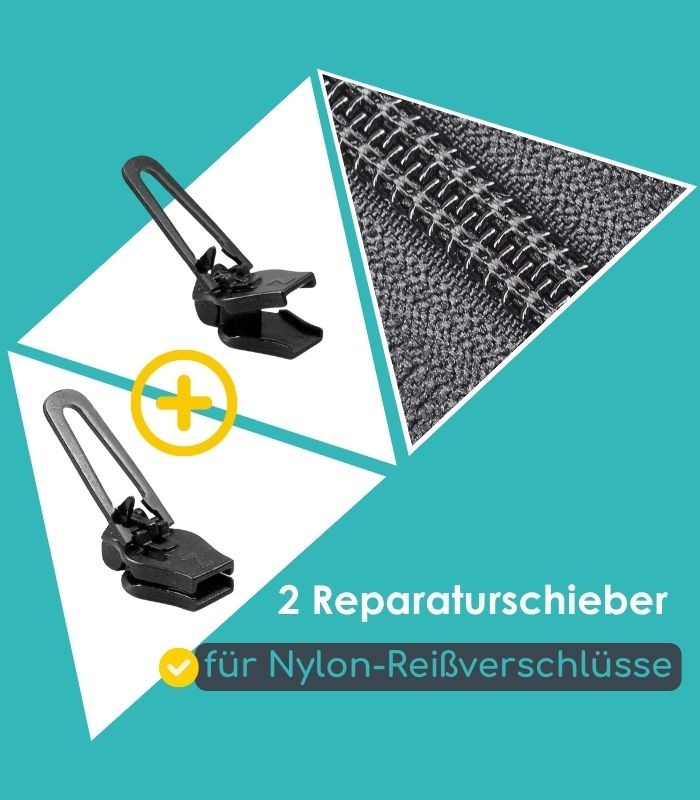 Pack mit 2 Schiebern zur Reparatur für Nylon- und Spiralreißverschlüsse - Clip&Zip