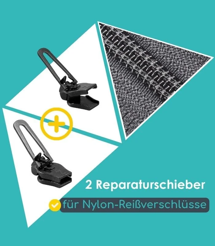 Pack mit 2 Schiebern zur Reparatur für Nylon- und Spiralreißverschlüsse - Clip&Zip