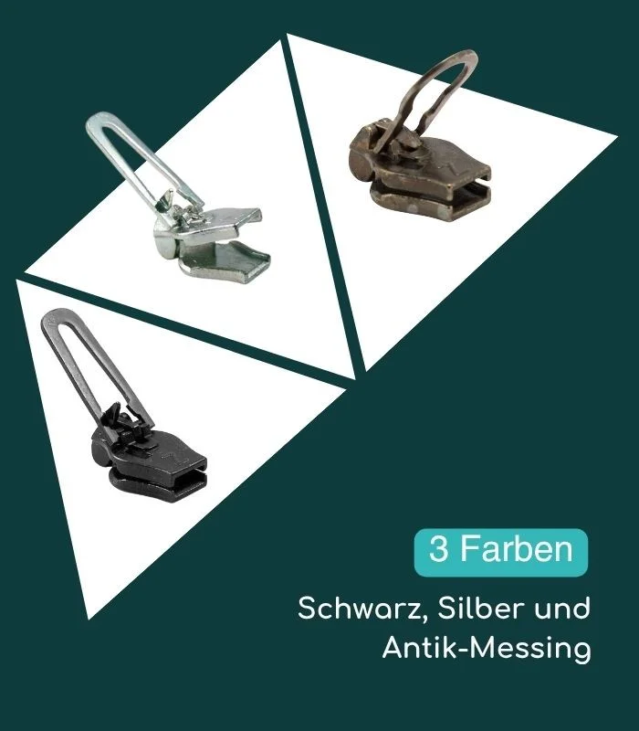 Pack mit 2 Schiebern zur Reparatur für Nylon- und Spiralreißverschlüsse - Clip&Zip