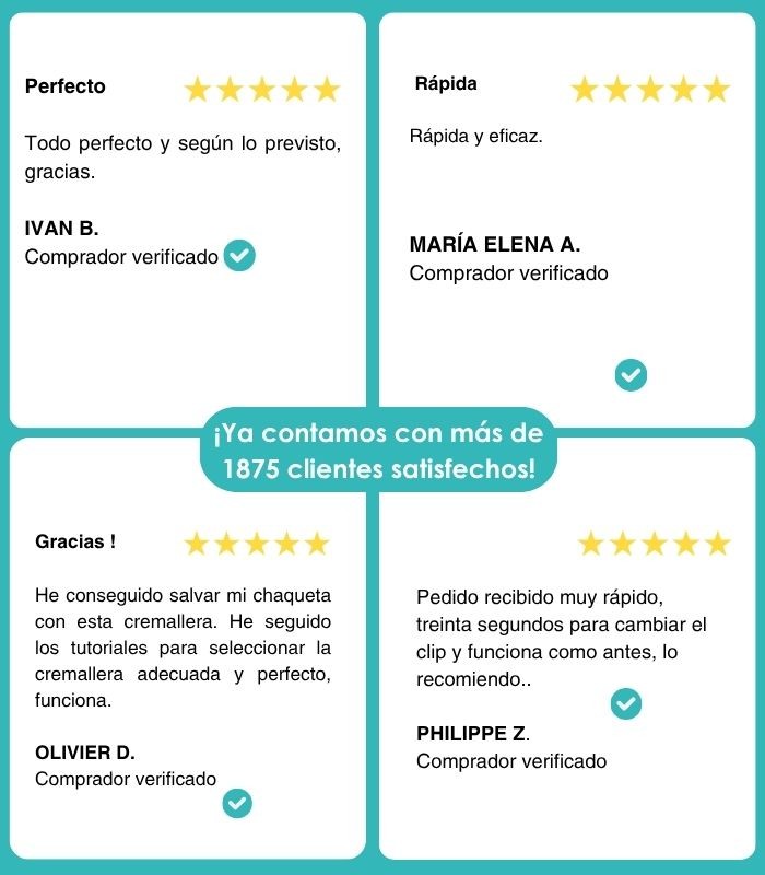 Pack de 2 deslizadores de reparación para cremalleras de nailon - Clip&Zip