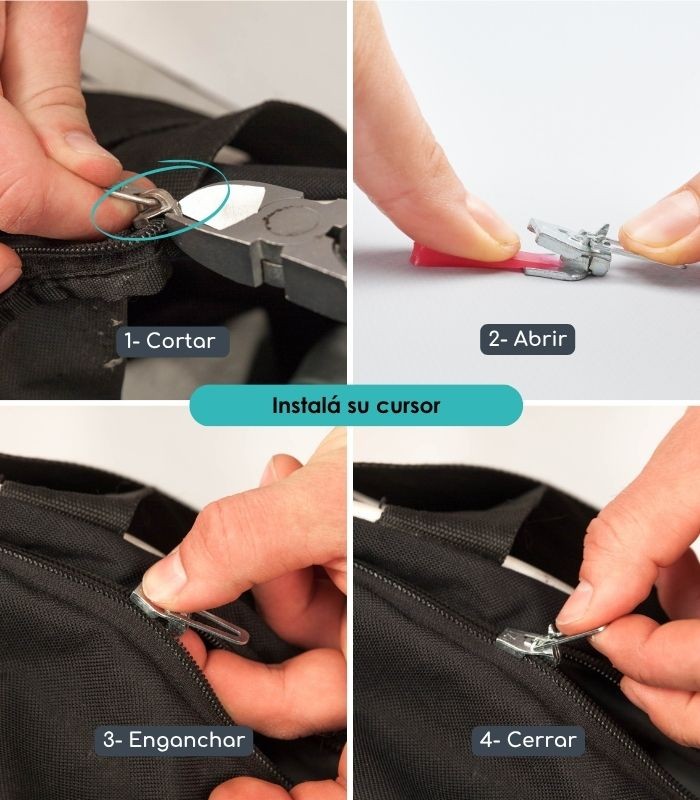 Pack de 2 deslizadores de reparación para cremalleras de nailon - Clip&Zip
