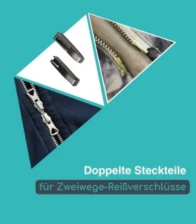 Doppelte Steckteile für Zweiwege-Reißverschlüsse