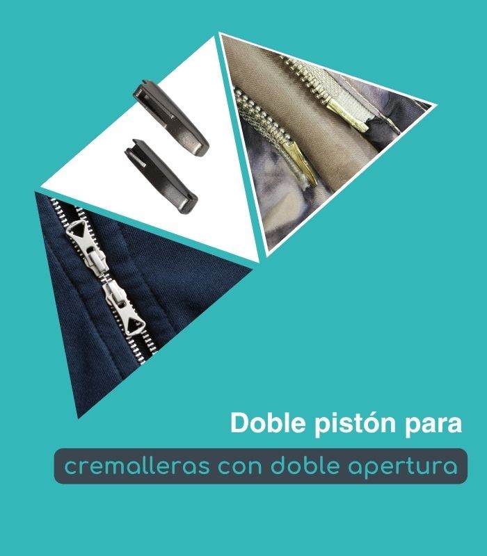 Doble pistón para cremalleras con doble apertura
