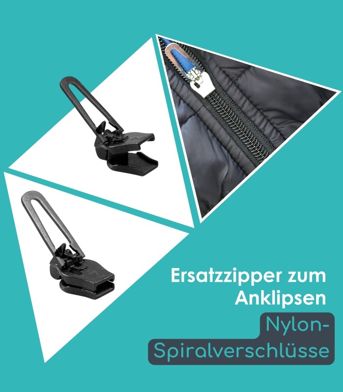 Ersatzzipper für Nylon-Spiralverschlüsse - Clip&Zip