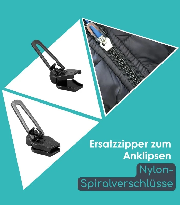Ersatzzipper für Nylon-Spiralverschlüsse - Clip&Zip