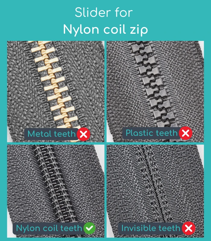 Clip&Zip replacement slider for nylon coil zip