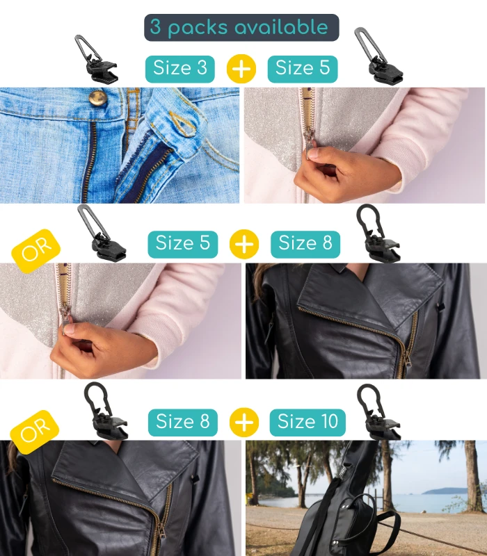 2-pack metal zip replacement slider kit - Clip&Zip