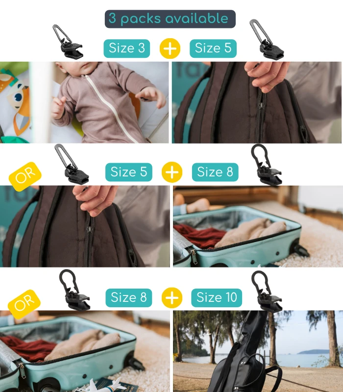 2-pack coil zip slider replacement for nylon zip - Clip&Zip