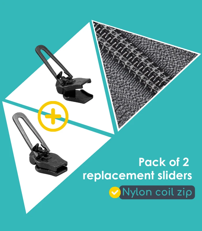 2-pack coil zip slider replacement for nylon zip - Clip&Zip