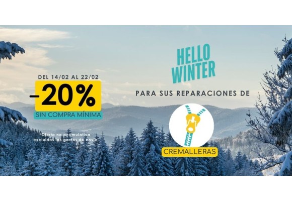Promoción HelloWinter: 20 % de descuento sin código ni compra mínima 
