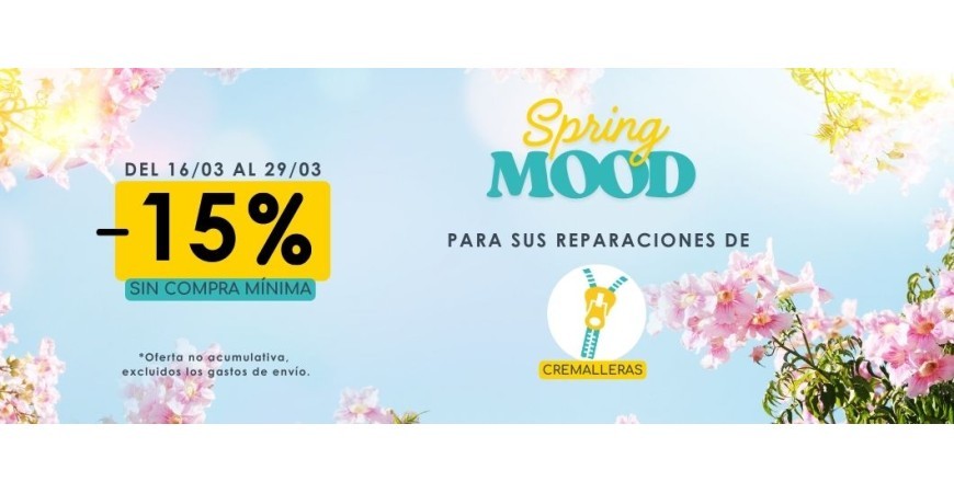 Promoción Spring Mood: 15 % sin código ni compra mínima.