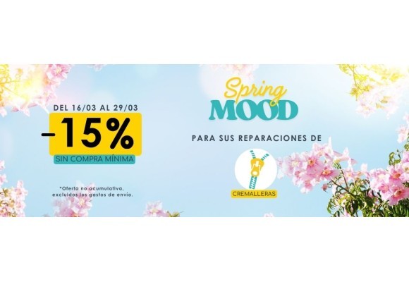 Promoción Spring Mood: 15 % sin código ni compra mínima.