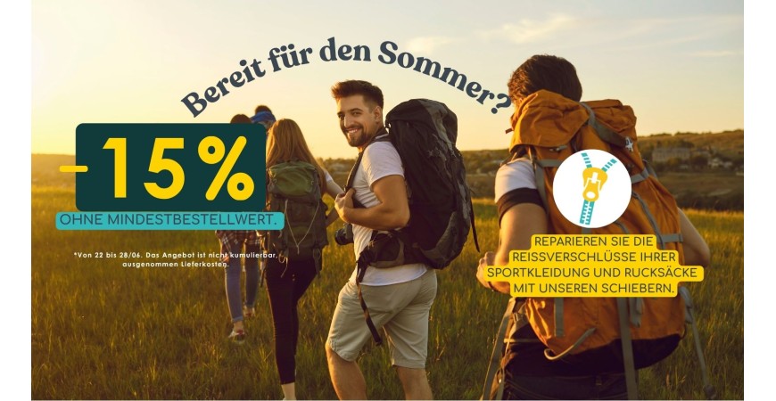 Junezip-Aktion 2026 : – 15 % Rabatt ohne Mindestbestellwert.