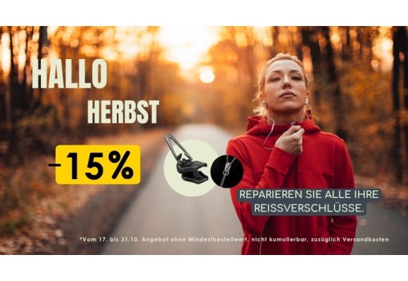 Herbstaktion: 15 % Rabatt 