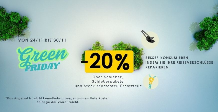 Green Friday-Aktion: 20 % Rabatt 